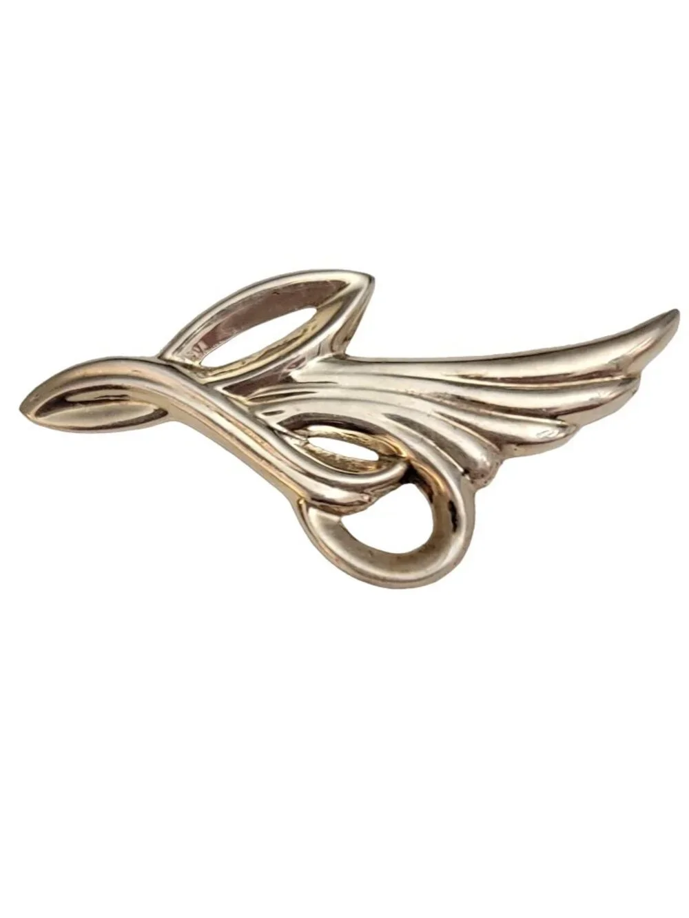 Sterling Silver Leaf Hollow Puffy Pin Brooch, M697